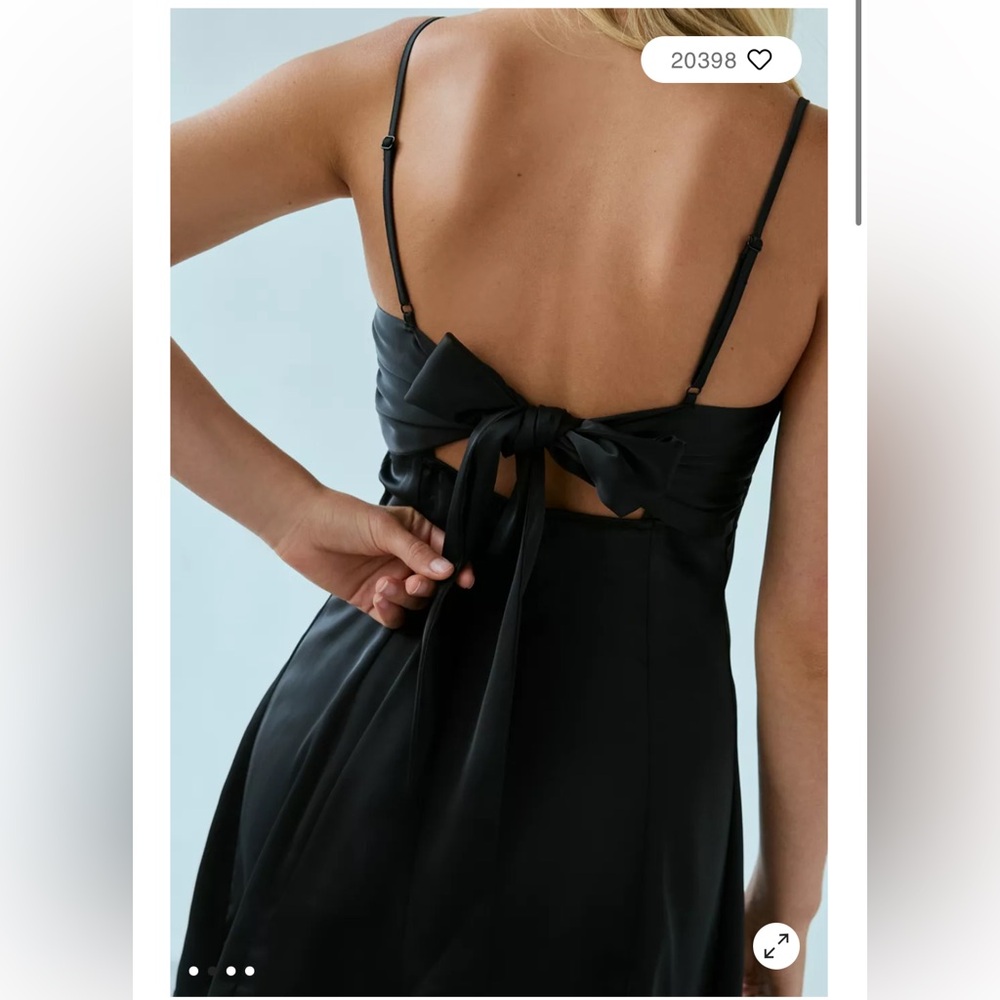 UO Bella Bow-Back Satin Mini Dress White | white color currently out of stock
